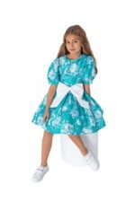 Детска елегантна рокля с къс ръкав - Image 2