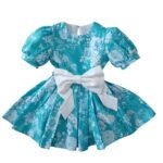 Детска елегантна рокля с къс ръкав