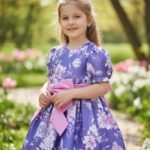 Детска елегантна рокля с къс ръкав