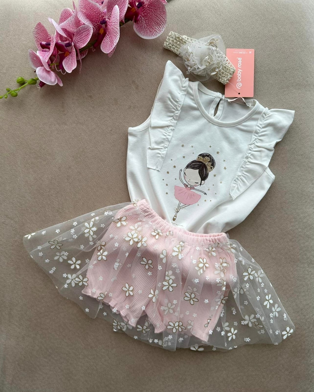 Комплект за бебе момиче с тюл