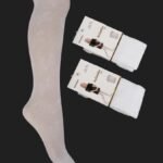 Детски чорапогащник в бял цвят Arti Katamino. Фигурален с мотив на бели цветя.