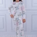 Пижама за момичета с дълъг ръкав Лило и Стич